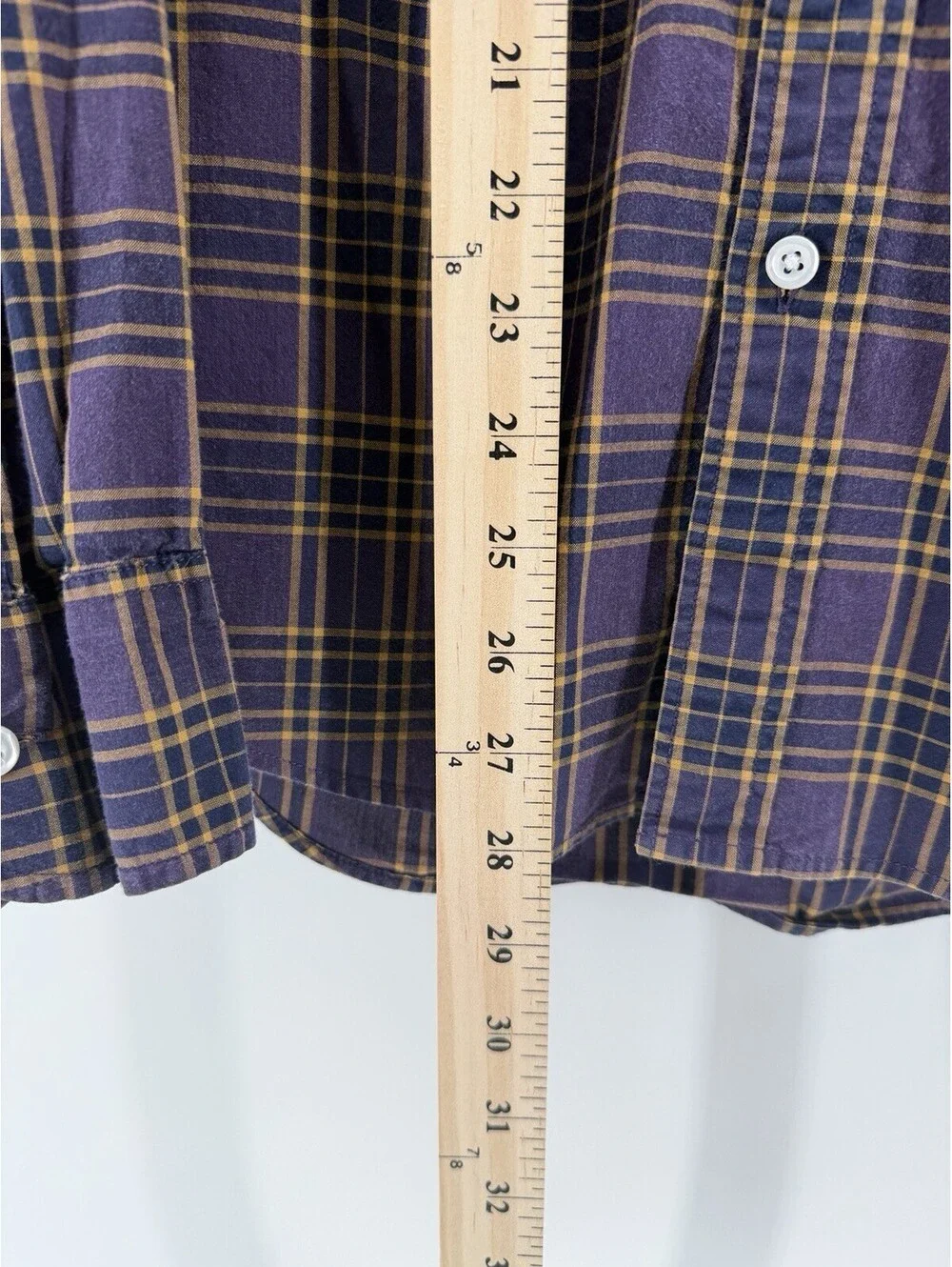 J.Crew Mercantile Flex Slim Fit Plaid Button Down Shirt Purple Gold Men’s M
